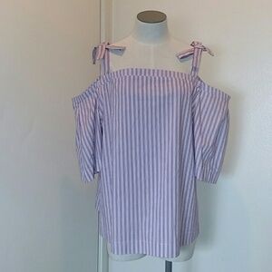 NWT Belle+Sky Candy Stp Pk Off Shoulder Top